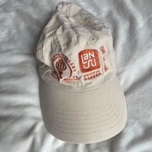 Beige Cap with Orange Embroidery